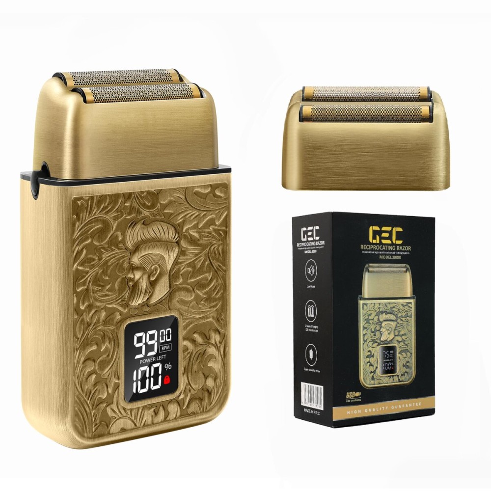 GEC Shavers for Bald Men, Foil Shaver with 3 Adjustable Speeds, Rechargeable Shaver Trimmer with LED Display for Face Barber Supplies Beard Trimmer, Gifts for Men