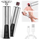 Electric Foot Callus Remover (6 Speed Adjustable), 2 in 1 Electric Foot File Nail Grinder, Rechargeable Foot Sander Pedicure Tools for Feet Dead Skin with Sandpaper Disk and Nail Drill Bits, Silver