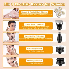 Electric Razors for Women, Women\'s Electric Shaver Kit for Legs, Bikini and Body Wet Dry Use, Facial Hair Removal, Cordless Trimmer for Womens Bikini Lady Grooming Sensitive Skin Electric Razors for Women, Women\'s Electric Shaver Kit for Legs, Bikini and Body Wet Dry Use, Facial Hair Removal, Cordless Trimmer for Womens Bikini Lady Grooming Sensitive Skin