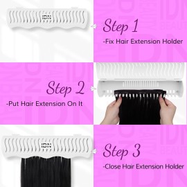 IDN BEAUTY Hair Extension Holder Stand for Styling, 4 Installation Modes With Tool, White Hair Extension Holder Designed to Securely Hold Your Extensions for Washing, Styling, Packing and Storing