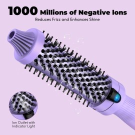 Farery 1.25-Inch Thermal Brush - Ceramic Ionic Heated Round Brush for 90\'s Full-Bodied Style, Volumizing, Smooth Hair & Natural Curls, Dual MCH Heating, Digital Display, 9 Temperature, Dual Voltage