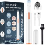 Acavado Nose Hair Trimmer for Men Painless USB Rechargeable Nose Trimmer for Men Women, Eyebrow & Facial Hair Trimmer for Smoother Cutting with IPX7 Waterproof (White)