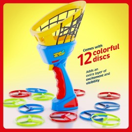 Ninja Blast Flying Disc Launcher for Kids - Boys Toys Ages 4-8 Year Old - Birthday Gifts for Boy Age 4, 5, 6, 7, 8, Years - Outdoor Toys Games Gift - Backyard Toy Activities Ideas - 6-8, 5-7