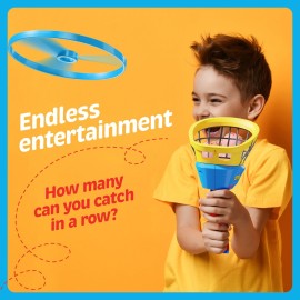 Ninja Blast Flying Disc Launcher for Kids - Boys Toys Ages 4-8 Year Old - Birthday Gifts for Boy Age 4, 5, 6, 7, 8, Years - Outdoor Toys Games Gift - Backyard Toy Activities Ideas - 6-8, 5-7