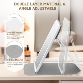 Mocado Travel Makeup Mirror with Lights, 360 Rotation, 10x Magnification, 60LEDs 3 Color Lightings, Dimmable Touch Screen, Tabletop Light up Mirror (White) Mocado Travel Makeup Mirror with Lights, 360 Rotation, 10x Magnification, 60LEDs 3 Color Lightings, Dimmable Touch Screen, Tabletop Light up Mirror (White)