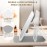 Mocado Travel Makeup Mirror with Lights, 360 Rotation, 10x Magnification, 60LEDs 3 Color Lightings, Dimmable Touch Screen, Tabletop Light up Mirror (White)