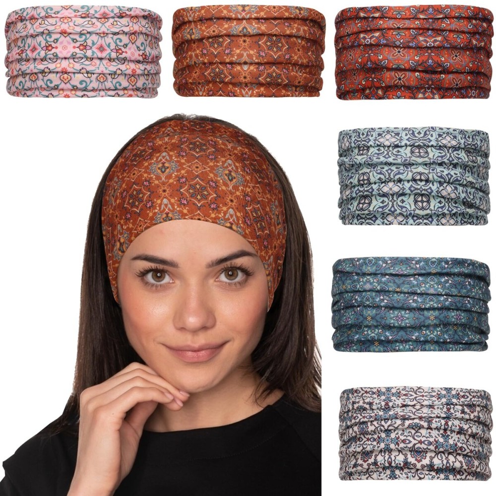 Cobahom 6 Pcs Wide Headbands for Women Non Slip Soft Fabric Hair Wrap Boho Head Bands Elastic Sport Hair Bands for Workout Yoga Running (Retro Flower) Cobahom 6 Pcs Wide Headbands for Women Non Slip Soft Fabric Hair Wrap Boho Head Bands Elastic Sport Hair Bands for Workout Yoga Running (Retro Flower)