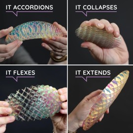 Morf Fidget Worm Toy - Desk Fidgets for Adults - Quiet Worm Fidget Toy Sensory Toys - Fun and Interactive Fidget Toy for Kids - USA Patent Pending Figgy Toys (Unicorn, Small)