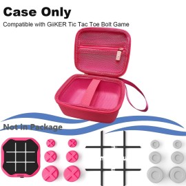 XEGIMOR Case for GiiKER Tic Tac Toe Bolt Game, Tic Tac Toe Bolt Game Strorage Box for GiiKER 3-in-1 Handheld Puzzle Game Console Accessories(Only Case) (Pink)