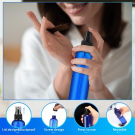 Eccliy 32 Pcs 8 oz Spray Bottles Fine Mist Cleaning Bottles Clear Empty Plastic Travel Sprayer Refillable Sprayer with Cap for Cleaning Solutions Oils Travel Perfumes(Blue,Clear)