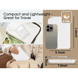 10X/1X Magnification Lighted Makeup Mirror with Lights, Rechargeable Magnifying Mirror with 80LED&2000mAh Battery, Portable Travel Vanity Mirror with 3 Colors Dimmable Lighting, Travel Essentials