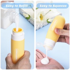 YNSHOUNA 20 Pack Travel Bottles Set, TSA Approved Travel Size Toiletries Containers, Leak Proof Shampoo and Conditioner Bottles, Refillable Travel Essentials Toiletry Bottles (Light Color)