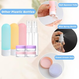 YNSHOUNA 20 Pack Travel Bottles Set, TSA Approved Travel Size Toiletries Containers, Leak Proof Shampoo and Conditioner Bottles, Refillable Travel Essentials Toiletry Bottles (Light Color)