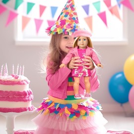 ARTST 18 Inch Doll Clothes Accessories, American 18 inch Suitcase-Glasses,Beret,Shoes,Handbag,Camera, Passport,Mobile Phone Travel Set Toys for 3-12 Girls(NO Doll)