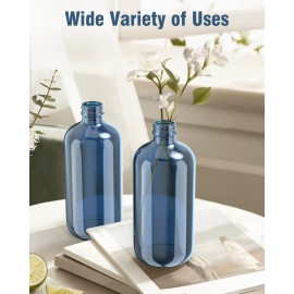 Glass Spray Bottle, Indigo Blue Glass Spray Bottle Set & Accessories for Non-toxic Window Cleaners Aromatherapy Facial Hydration Watering Flowers Hair Care (2 Pack/16 oz)(Indigo)