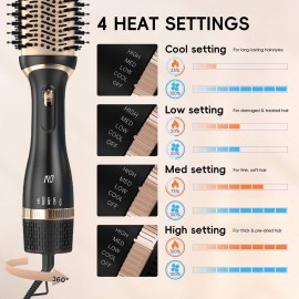 Nycoba Hair Dryer Brush, Multifunctional Hot Air Brush with Adjustable Heat Settings for Different Hair Types, Negative Ion Technology & Quick Drying
