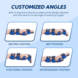 YiYame Resting Hand Splint, Stroke Hand Brace with Finger Support, Hand immobilizer for Carpal Tunnel Wrist Night Support, 5 fingers Straightening, Flexion Contractures, Fits Right & Left, M YiYame Resting Hand Splint, Stroke Hand Brace with Finger Support, Hand immobilizer for Carpal Tunnel Wrist Night Support, 5 fingers Straightening, Flexion Contractures, Fits Right & Left, M