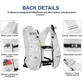Semsty Hydration Vest 5L,Running Vest Pack with 1.5L Water Bladder,Lightweight Water Backpack for Hiking Running Cycling