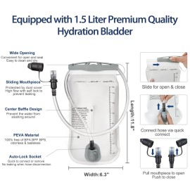 Semsty Hydration Vest 5L,Running Vest Pack with 1.5L Water Bladder,Lightweight Water Backpack for Hiking Running Cycling