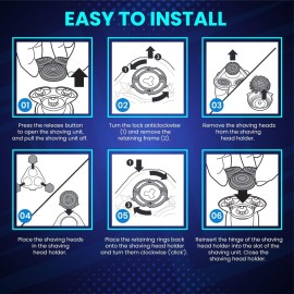 3-Pack SH90 Replacement Head Compatible with Philips Norelco Series 9000(S9xxx) 8000(S8xxx) Upgraded SH90 Compatibility Double Blades for Norelco 9000 Replacement Heads
