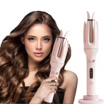 Automatic Curling IronFour Temperature Levels can be SelectedRotating Curling IronDiameter 28mm Anti-Tangle Rotating Curling Wand for Hair Styling,Pink