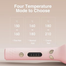 Automatic Curling IronFour Temperature Levels can be SelectedRotating Curling IronDiameter 28mm Anti-Tangle Rotating Curling Wand for Hair Styling,Pink