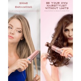 Portable Titanium Cordless Hair Straightener, Heats Up in Seconds & Lasts Up to 50 Minutes & USB C Rechargeable, Dual Voltage Wireless Mini Travel Flat Iron for Edges Bangs - Not for Thick Hair Type