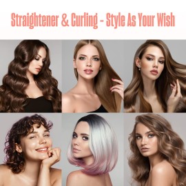 BeKind Bliss Hand-Sized Mini Hair Straightener - Portable Ceramic Small Flat Iron for Short Hair, Bangs, Curls - Lightweight, Dual Voltage Travel Hair Iron, Ideal for Styling & Touch-ups (Peach)