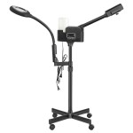 Professional Facial Steamer 2 in1 Steamer for Face 5X LED Magnifying Lamp Facial Steamer for Esthetician Beauty Face Equipment Use at Home or SalonBlack