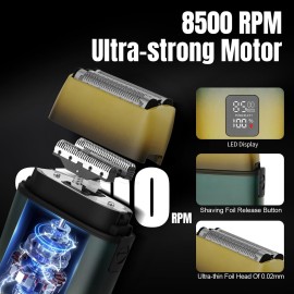 Zesuti Professional Barber Hair Clippers Trimmer Shaver Set for Men,Cordless Hair Cutting Kit & Zero Gap T-Blade Trimmer & 8500 RPM Electric Shaver Combo with EVA Case,Mens Gift