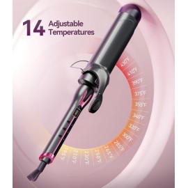 ORYNNE 2 Inch Curling Iron for Long Hair, Large Barrel Curling Iron 2 Inch for Loose Curls, 14 Heat Settings Big Barrel Curling Iron, Ceramic Curling Iron 2 Inch Barrel with Argan Oil Infused