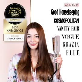 ELLA BELLA Titanium Flat Iron Hair Straightener (with Infrared)  Professional Straightening Iron  Digital Display to Accurately Control Temperature  As Featured in Good Housekeeping