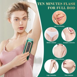 IPL Laser Hair Removal Device with Ice Cooling for Women and Men at Home,Infinite Flash,Painless epilator for face underarms arms Bikini line Legs (Green) IPL Laser Hair Removal Device with Ice Cooling for Women and Men at Home,Infinite Flash,Painless epilator for face underarms arms Bikini line Legs (Green)