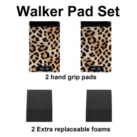 Universal Walker Hand Grip Padded Covers Non-Slip Cushion Foam for Folding Wheelchair Rollator Crutch Handle Pads 2-Pack Leopard Universal Walker Hand Grip Padded Covers Non-Slip Cushion Foam for Folding Wheelchair Rollator Crutch Handle Pads 2-Pack Leopard