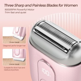 Akunbem Electric Razor for Women - Mini Bikini Trimmer - Shaver for Pubic, Legs, Arm & Body - Painless Hair Removal Device - Cordless Wet & Dry Use Akunbem Electric Razor for Women - Mini Bikini Trimmer - Shaver for Pubic, Legs, Arm & Body - Painless Hair Removal Device - Cordless Wet & Dry Use