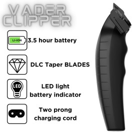 Supreme Trimmer Vader Clipper with DLC Taper Blade STC5098 | 210 Min Run Time 7500 RPM Hair Trimmer | Professional Brushless Motor Barber Clipper | Black Supreme Trimmer Vader Clipper with DLC Taper Blade STC5098 | 210 Min Run Time 7500 RPM Hair Trimmer | Professional Brushless Motor Barber Clipper | Black