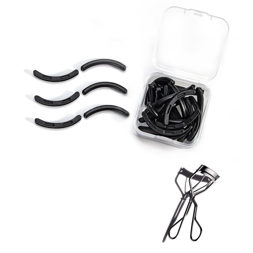 Eyelash Curler Refills Compatible with Shiseido,Eyelash Curler Refills 24PCS,Silicone Lash Curler Refill Pads Compatible with Shiseido (Black)