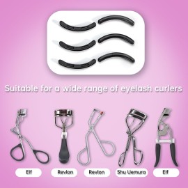 Eyelash Curler Refills Compatible with Shiseido,Eyelash Curler Refills 24PCS,Silicone Lash Curler Refill Pads Compatible with Shiseido (Black)