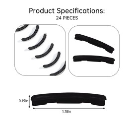 Eyelash Curler Refills Compatible with Shiseido,Eyelash Curler Refills 24PCS,Silicone Lash Curler Refill Pads Compatible with Shiseido (Black)