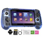 RG556 Retro Handheld Game Console, Android 13 System Unisoc T820 Processor 5.48 Touch Inch AMOLED screen 5500mAh Battery Support WIFI Online DP Output (Transparent Blue)