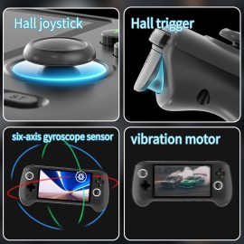 RG556 Retro Handheld Game Console, Android 13 System Unisoc T820 Processor 5.48 Touch Inch AMOLED screen 5500mAh Battery Support WIFI Online DP Output (Transparent Blue)