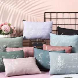 Jetec 30 Pcs Christian Gift for Women Religious Mother\'s Day Gifts Cosmetic Bags Inspirational Bible Verse Pencil Pouch Makeup Bags with Zipper for Travel Women Mother Sister(Simplicity Style)
