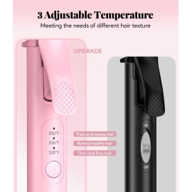 FARERY Mini Curling Iron 1 Inch, Ceramic Mini Hair Curler with 3 Adjustable Temperature, Dual Voltage for Travel, Infused with Keratin & Argan Oil, Travel Size Curling Iron with Storage Bag