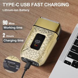 Dumite Electric Shavers for Men,Waterproof Powerful Motor Electric Razor,Head Shavers for Bald Men,Triple Foil Beard Trimmer,Barber Supplies LED Displays & USB Charging Shaver, Gifts