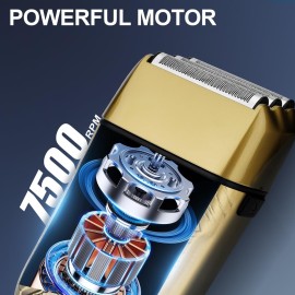 Dumite Electric Shavers for Men,Waterproof Powerful Motor Electric Razor,Head Shavers for Bald Men,Triple Foil Beard Trimmer,Barber Supplies LED Displays & USB Charging Shaver, Gifts