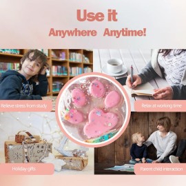 Taba Giant Paw Squishy for Kids Adults, Big Furry Cat Paw Squishy Toys for Stress Relief, Super Soft Squeeze Fidget Toys (Clear&Pink)