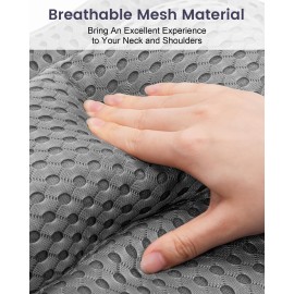 MTDLYICE Bath Pillow, Bath Pillows for Tub Neck and Back Support, Soft 4D Air Mesh Bathtub Pillow 16.5 x 17.3 INCH, with 6 Powerful Suction Cups, Bath Accessories Relaxing Gifts for Women (Grey)