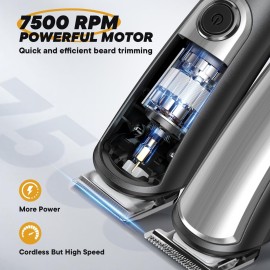 YIRISO Beard Trimmer for Men, Electric Razor Shavers for Men, Cordless Rechargeable Waterproof Grooming Kit for Shaving Face, Mustache Nose Body Hair Trimmer Clipper, LED Display, Gifts for Him