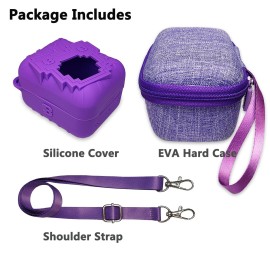 JCHPINE Hard Carrying Case and Silicone Cover for Bitzee Disney Interactive Toy Digital Pet, Protective Case for Bitzee Disney Virtual Electronic Pets Accessories (Purple)