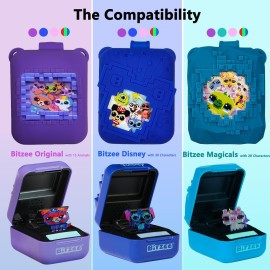 JCHPINE Hard Carrying Case and Silicone Cover for Bitzee Disney Interactive Toy Digital Pet, Protective Case for Bitzee Disney Virtual Electronic Pets Accessories (Purple)